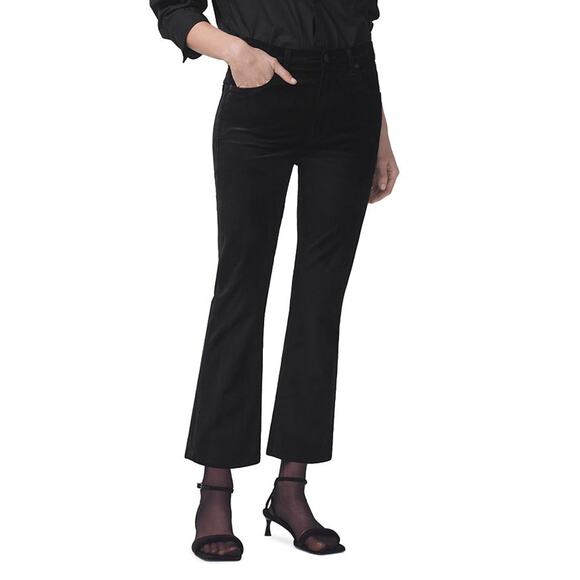 Citizens Of Humanity Denim - Citizens Of Humanity 'Isola' Black High Rise Cropped Bootcut Denim Jeans Size 26